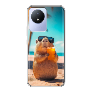 Силиконовый чехол на Vivo Y02A с принтом Капибара Силиконовый чехол на Vivo Y02A с принтом Капибара