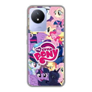 Силиконовый чехол на Vivo Y02A с принтом My little pony Дружба чудо