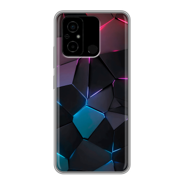 Силиконовый чехол на Xiaomi Poco C55 с принтом Геометрия неона Силиконовый чехол на Xiaomi Poco C55 с принтом Геометрия неона