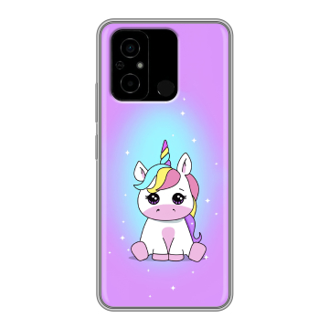 Силиконовый чехол на Xiaomi Poco C55 с принтом Единорог Силиконовый чехол на Xiaomi Poco C55 с принтом Единорог
