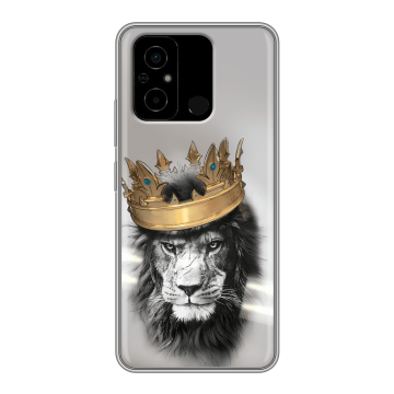 Силиконовый чехол на Xiaomi Poco C55 с принтом Лев с короной Силиконовый чехол на Xiaomi Poco C55 с принтом Лев с короной