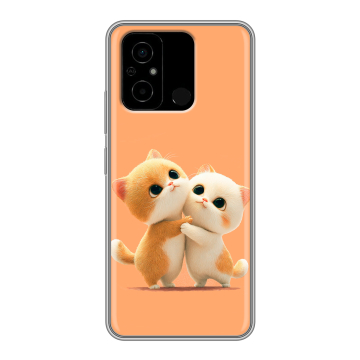 Силиконовый чехол на Xiaomi Poco C55 с принтом Милые котики Силиконовый чехол на Xiaomi Poco C55 с принтом Милые котики