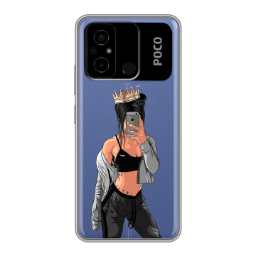 Силиконовый чехол на Xiaomi Poco C55 с принтом Женские принты Силиконовый чехол на Xiaomi Poco C55 с принтом Женские принты