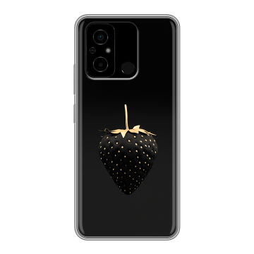 Силиконовый чехол на Xiaomi Poco C55 с принтом Черная клубника Силиконовый чехол на Xiaomi Poco C55 с принтом Черная клубника