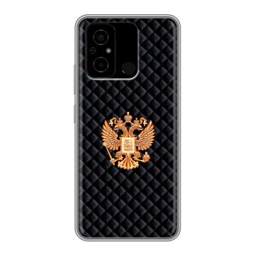 Силиконовый чехол на Xiaomi Poco C55 с принтом Герб России принт Силиконовый чехол на Xiaomi Poco C55 с принтом Герб России принт