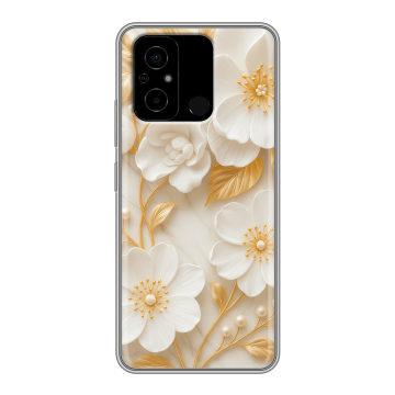Силиконовый чехол на Xiaomi Poco C55 с принтом Цветы Силиконовый чехол на Xiaomi Poco C55 с принтом Цветы