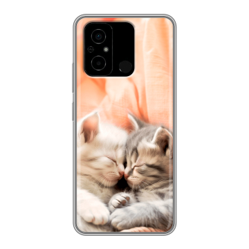 Силиконовый чехол на Xiaomi Poco C55 с принтом Котята