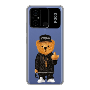 Силиконовый чехол на Xiaomi Poco C55 с принтом Мишка