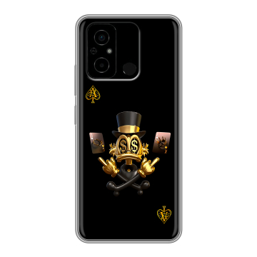 Силиконовый чехол на Xiaomi Poco C55 с принтом Золотой скрудж макдак Силиконовый чехол на Xiaomi Poco C55 с принтом Золотой скрудж макдак