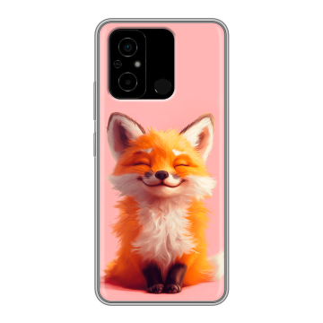 Силиконовый чехол на Xiaomi Poco C55 с принтом милая лиса Силиконовый чехол на Xiaomi Poco C55 с принтом милая лиса