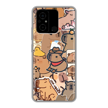Силиконовый чехол на Xiaomi Poco C55 с принтом капибара