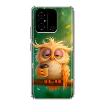 Силиконовый чехол на Xiaomi Poco C55 с принтом сова Силиконовый чехол на Xiaomi Poco C55 с принтом сова