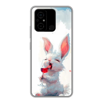 Силиконовый чехол на Xiaomi Poco C55 с принтом кролик зайчик