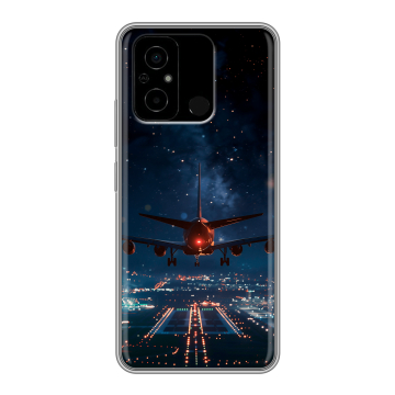 Силиконовый чехол на Xiaomi Poco C55 с принтом самолет Силиконовый чехол на Xiaomi Poco C55 с принтом самолет