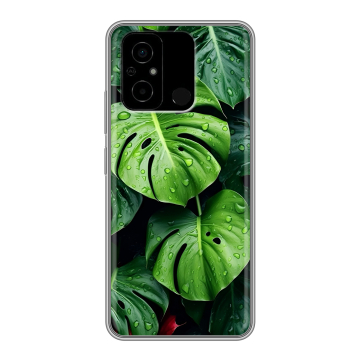 Силиконовый чехол на Xiaomi Poco C55 с принтом Листья Силиконовый чехол на Xiaomi Poco C55 с принтом Листья