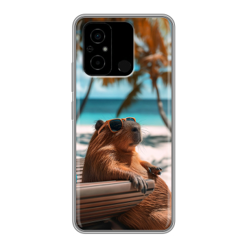 Силиконовый чехол на Xiaomi Poco C55 с принтом Капибара Силиконовый чехол на Xiaomi Poco C55 с принтом Капибара