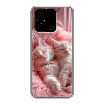 Силиконовый чехол на Xiaomi Poco C55 с принтом котята котики