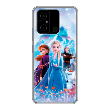 Силиконовый чехол на Xiaomi Poco C55 с принтом Холодное сердце Frozen Силиконовый чехол на Xiaomi Poco C55 с принтом Холодное сердце Frozen