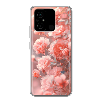 Силиконовый чехол на Xiaomi Poco C55 с принтом Розы цветы Силиконовый чехол на Xiaomi Poco C55 с принтом Розы цветы