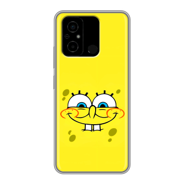 Силиконовый чехол на Xiaomi Poco C55 с принтом спанчбоб спанч боб Силиконовый чехол на Xiaomi Poco C55 с принтом спанчбоб спанч боб