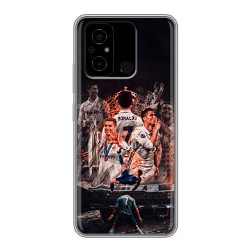 Силиконовый чехол на Xiaomi Poco C55 с принтом Реал Роналдо Real Ronaldo Силиконовый чехол на Xiaomi Poco C55 с принтом Реал Роналдо Real Ronaldo