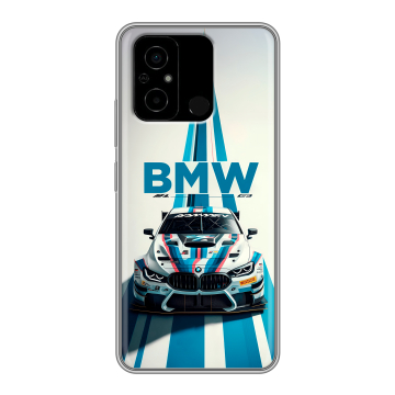 Силиконовый чехол на Xiaomi Poco C55 с принтом БМВ BMW Силиконовый чехол на Xiaomi Poco C55 с принтом БМВ BMW