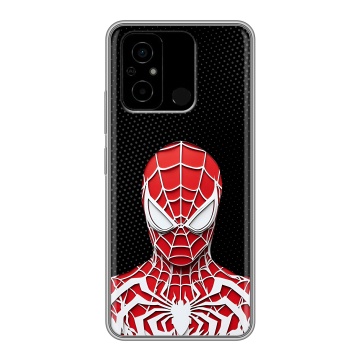 Силиконовый чехол на Xiaomi Poco C55 с принтом человек паук spiderman
