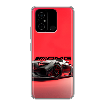 Силиконовый чехол на Xiaomi Poco C55 с принтом Мерседес Mercedes AMG