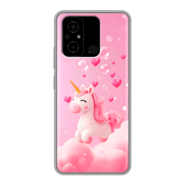 Силиконовый чехол на Xiaomi Poco C55 с принтом Единорог Силиконовый чехол на Xiaomi Poco C55 с принтом Единорог