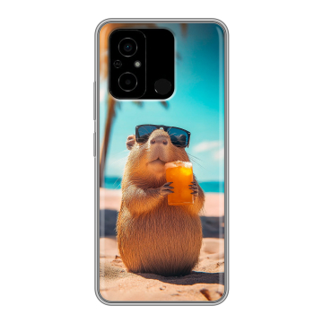 Силиконовый чехол на Xiaomi Poco C55 с принтом Капибара Силиконовый чехол на Xiaomi Poco C55 с принтом Капибара