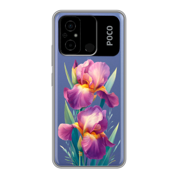 Силиконовый чехол на Xiaomi Poco C55 с принтом Цветы орхидеи