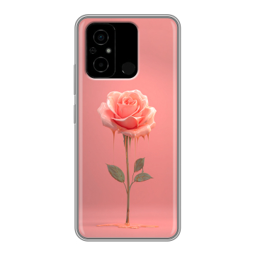 Силиконовый чехол на Xiaomi Poco C55 с принтом Розовая роза