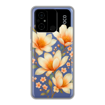 Силиконовый чехол на Xiaomi Poco C55 с принтом Цветы