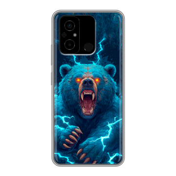 Силиконовый чехол на Xiaomi Poco C55 с принтом Медведь