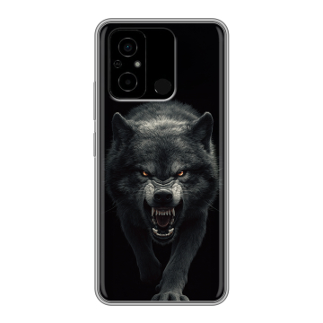 Силиконовый чехол на Xiaomi Poco C55 с принтом Волк Силиконовый чехол на Xiaomi Poco C55 с принтом Волк