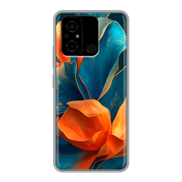 Силиконовый чехол на Xiaomi Poco C55 с принтом Цветы