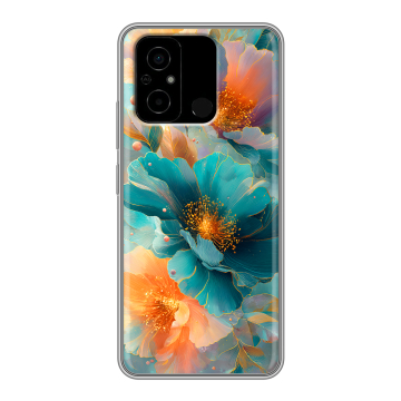 Силиконовый чехол на Xiaomi Poco C55 с принтом Цветы