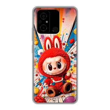 Силиконовый чехол на Xiaomi Poco C55 с принтом Labubu Лабубу Силиконовый чехол на Xiaomi Poco C55 с принтом Labubu Лабубу
