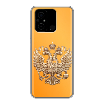 Силиконовый чехол на Xiaomi Poco C55 с принтом Герб Флаг России