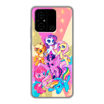 Силиконовый чехол на Xiaomi Poco C55 с принтом My little pony Дружба чудо Силиконовый чехол на Xiaomi Poco C55 с принтом My little pony Дружба чудо