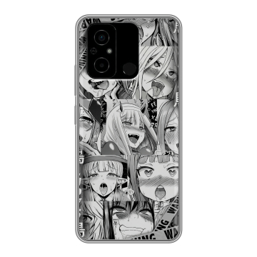 Силиконовый чехол на Xiaomi Poco C55 с принтом Ahegao Ахегао Аниме