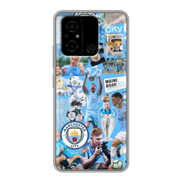 Силиконовый чехол на Xiaomi Poco C55 с принтом Man City Манчестер Сити