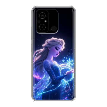 Силиконовый чехол на Xiaomi Poco C55 с принтом Холодное сердце Frozen Силиконовый чехол на Xiaomi Poco C55 с принтом Холодное сердце Frozen