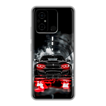 Силиконовый чехол на Xiaomi Poco C55 с принтом BMW БМВ