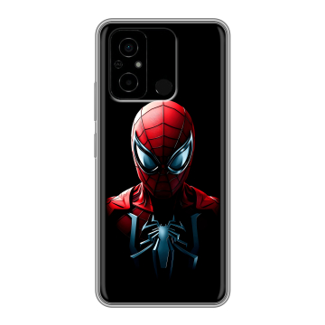 Силиконовый чехол на Xiaomi Poco C55 с принтом Spiderman Человек паук Силиконовый чехол на Xiaomi Poco C55 с принтом Spiderman Человек паук