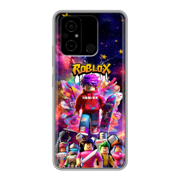 Силиконовый чехол на Xiaomi Poco C55 с принтом Roblox Роблокс