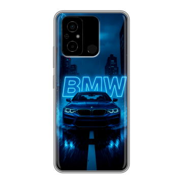 Силиконовый чехол на Xiaomi Poco C55 с принтом BMW БМВ Силиконовый чехол на Xiaomi Poco C55 с принтом BMW БМВ