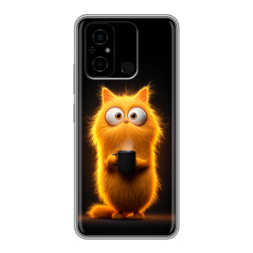 Силиконовый чехол на Xiaomi Poco C55 с принтом Смешной кот Силиконовый чехол на Xiaomi Poco C55 с принтом Смешной кот