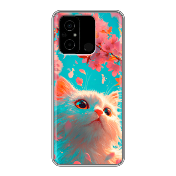 Силиконовый чехол на Xiaomi Poco C55 с принтом Красивый кот