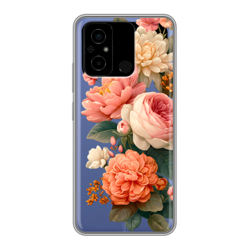 Силиконовый чехол на Xiaomi Poco C55 с принтом цветы